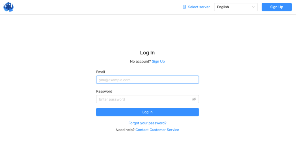 Экран входа в Octo Browser