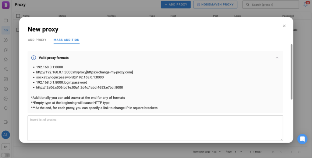 mass imports proxies