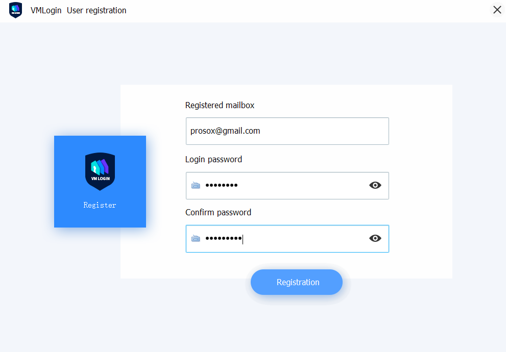 Register an account with VMLogin In the login window, click Sign In/Register.