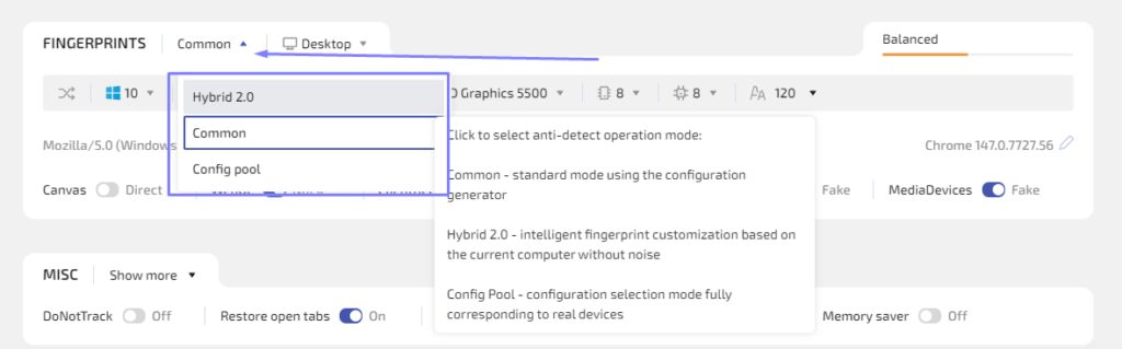 the Hybrid 2.0 mode. This is a smart mode that itself adjusts