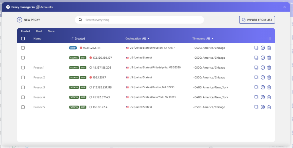 Convenient proxy management