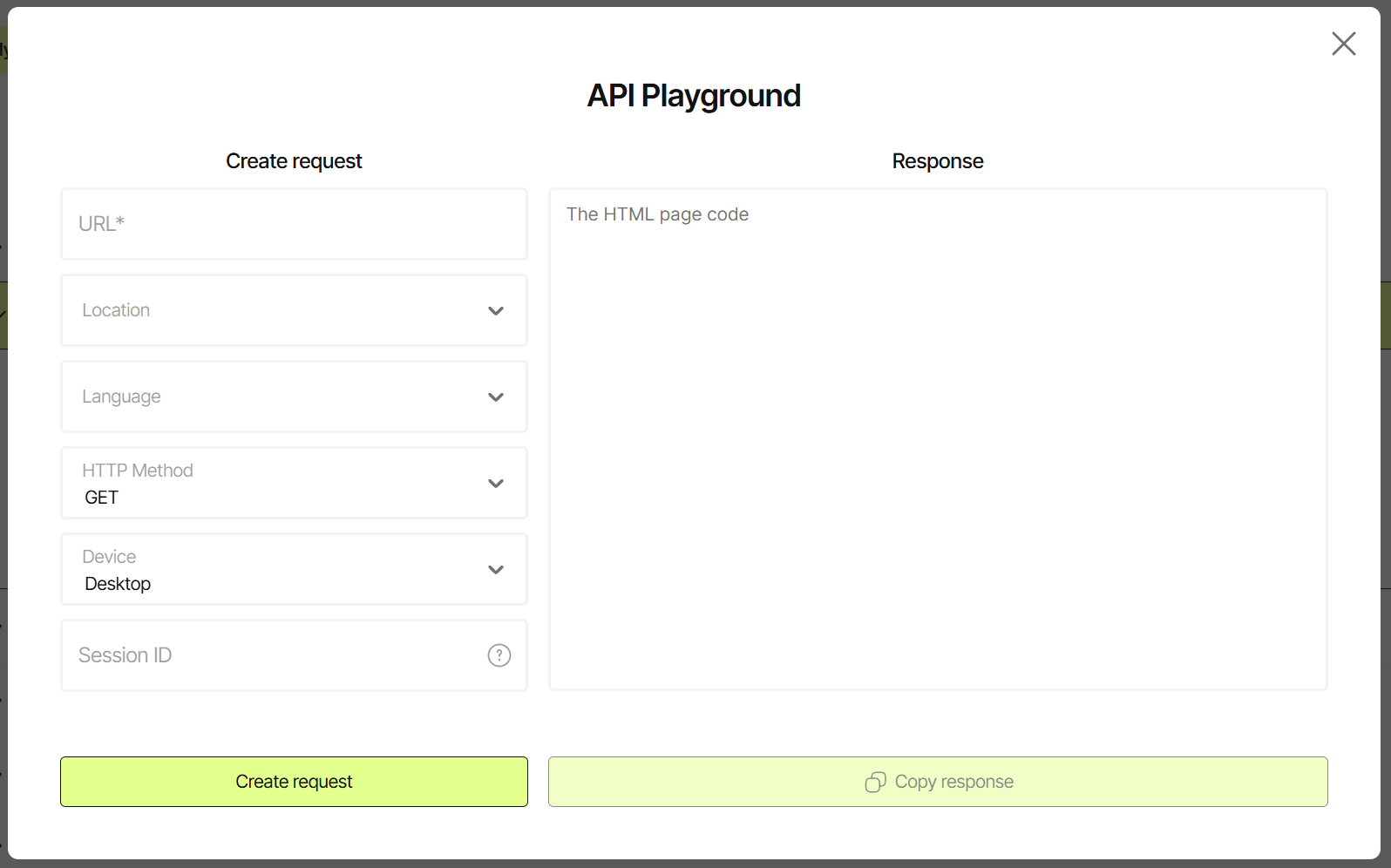 Prosox web scraper API playground